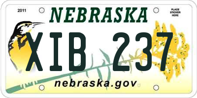NE license plate XIB237