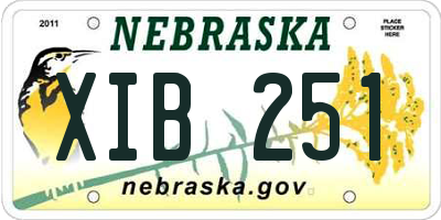 NE license plate XIB251