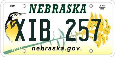 NE license plate XIB257