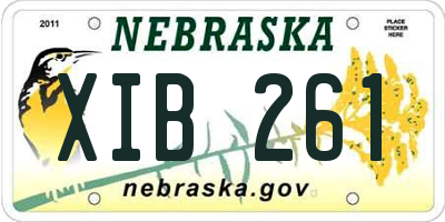 NE license plate XIB261