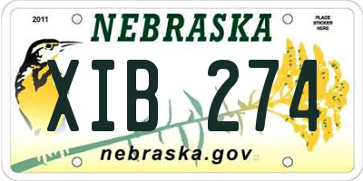 NE license plate XIB274