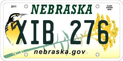 NE license plate XIB276