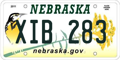 NE license plate XIB283