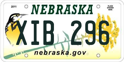 NE license plate XIB296