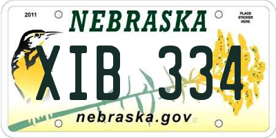 NE license plate XIB334