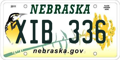 NE license plate XIB336