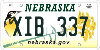 NE license plate XIB337