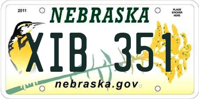 NE license plate XIB351
