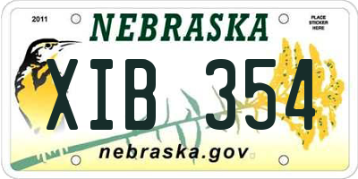 NE license plate XIB354