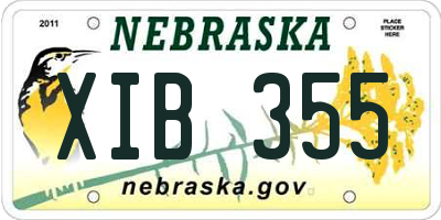 NE license plate XIB355