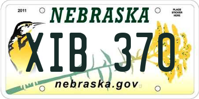 NE license plate XIB370