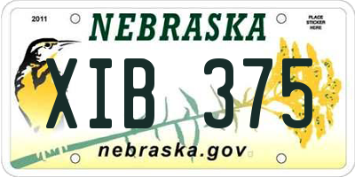 NE license plate XIB375