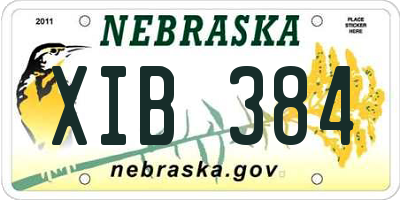 NE license plate XIB384