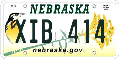 NE license plate XIB414