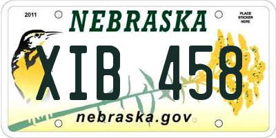 NE license plate XIB458
