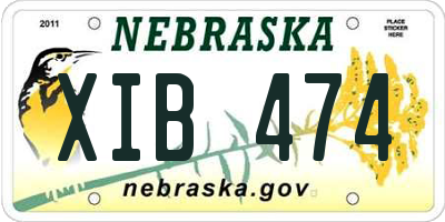 NE license plate XIB474