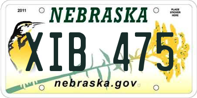 NE license plate XIB475