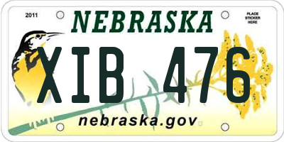 NE license plate XIB476