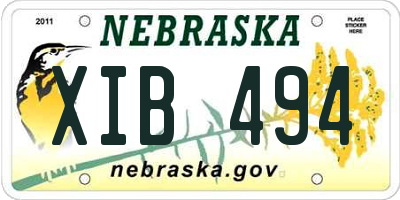 NE license plate XIB494