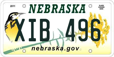 NE license plate XIB496