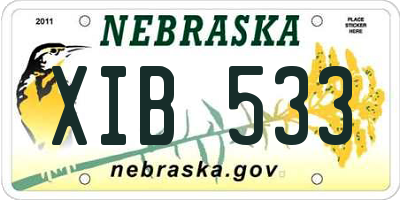 NE license plate XIB533