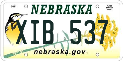 NE license plate XIB537