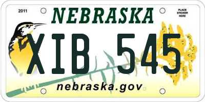 NE license plate XIB545