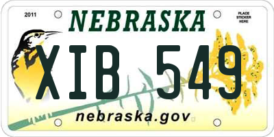 NE license plate XIB549