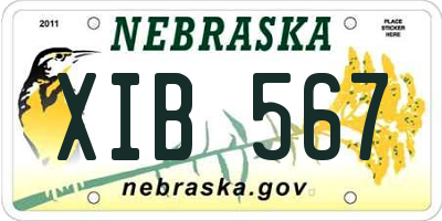 NE license plate XIB567