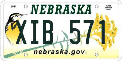 NE license plate XIB571