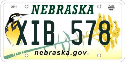 NE license plate XIB578