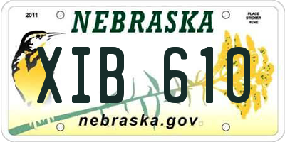 NE license plate XIB610