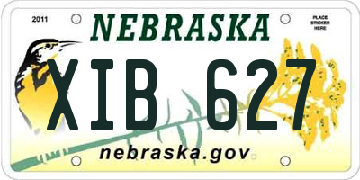 NE license plate XIB627
