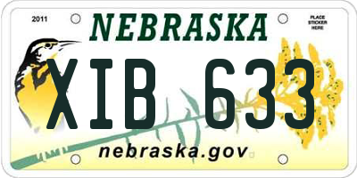 NE license plate XIB633