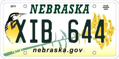 NE license plate XIB644
