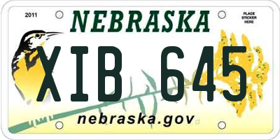 NE license plate XIB645