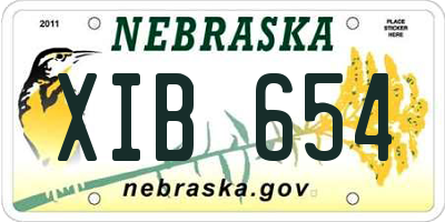 NE license plate XIB654