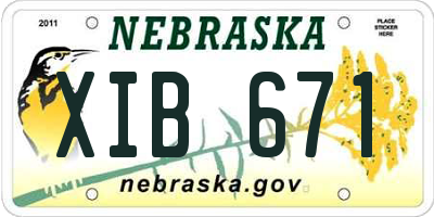 NE license plate XIB671
