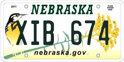 NE license plate XIB674