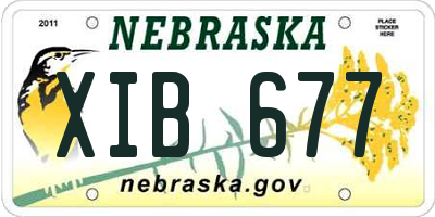 NE license plate XIB677