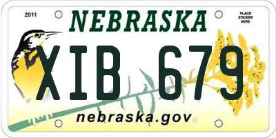 NE license plate XIB679