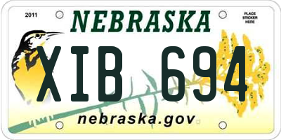 NE license plate XIB694