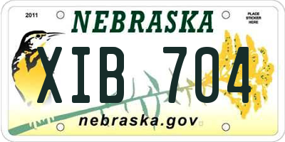 NE license plate XIB704