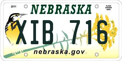 NE license plate XIB716