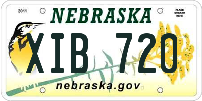 NE license plate XIB720