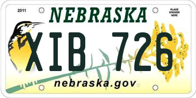 NE license plate XIB726