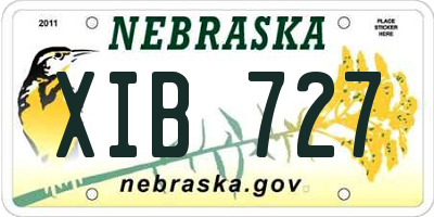 NE license plate XIB727
