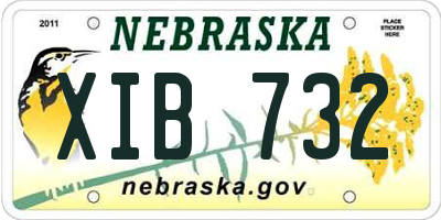 NE license plate XIB732