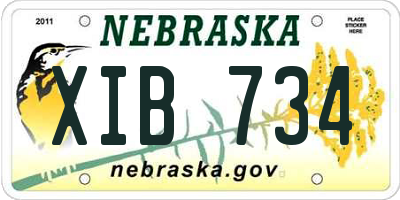 NE license plate XIB734