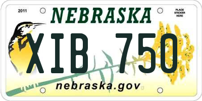 NE license plate XIB750